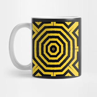 HIGHLY Visible Yellow and Black Line Kaleidoscope pattern (Seamless) 28 Mug